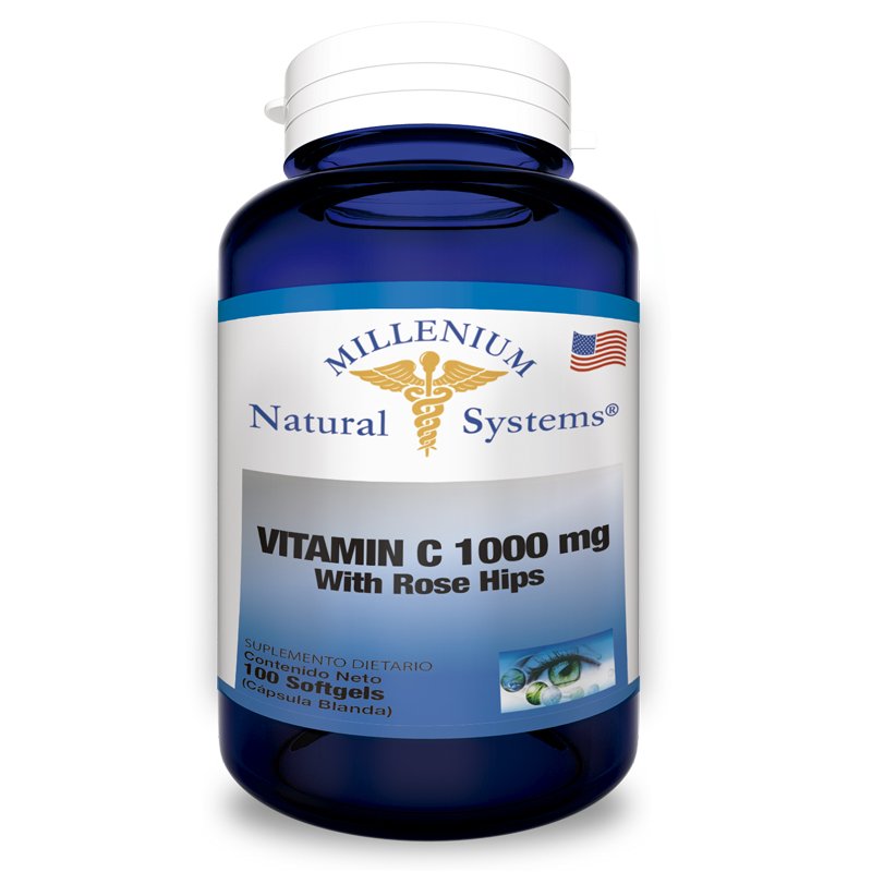 Vitamina C 1000 mg with Rose Hips 100 Softgels Natural Systems